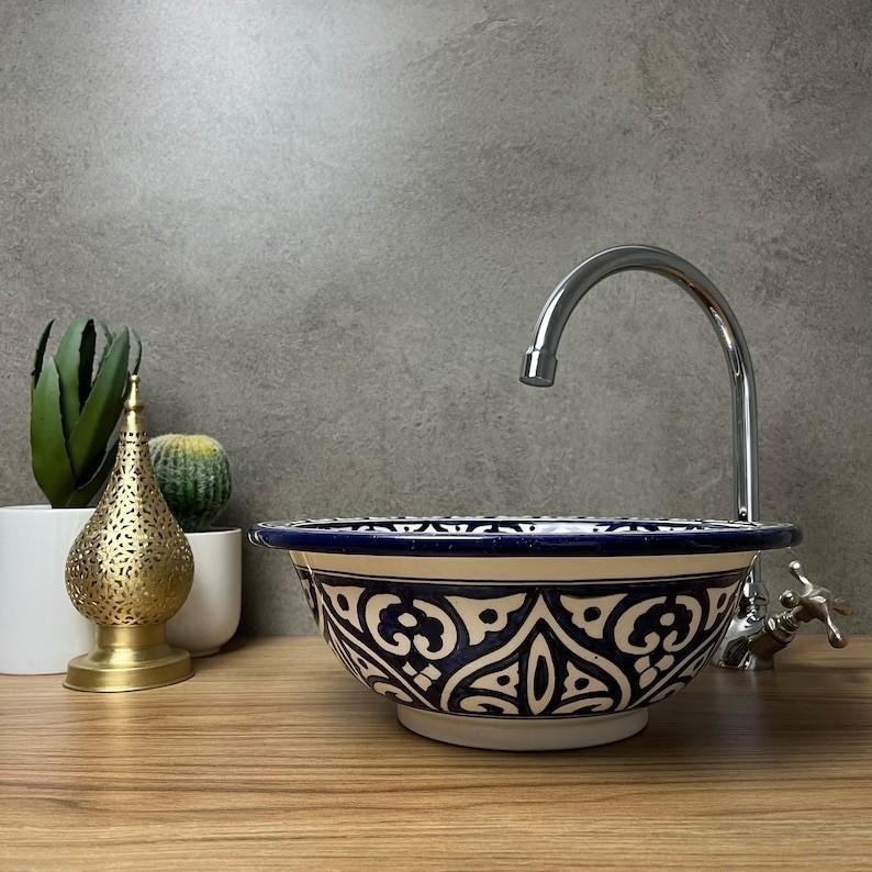 Handmade Moroccan Ceramic Sink #214