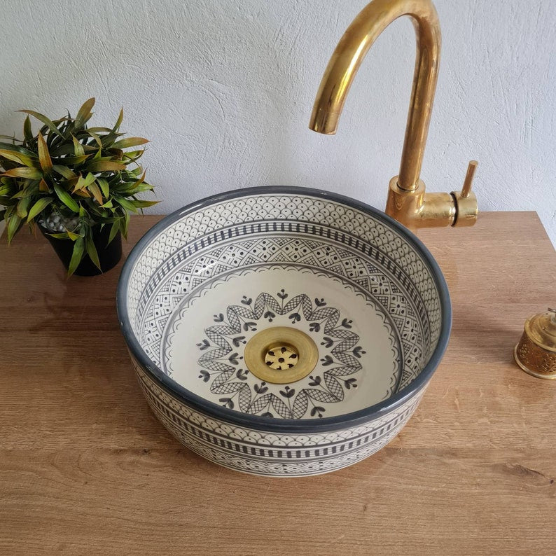 Handmade Moroccan Ceramic Sink #107