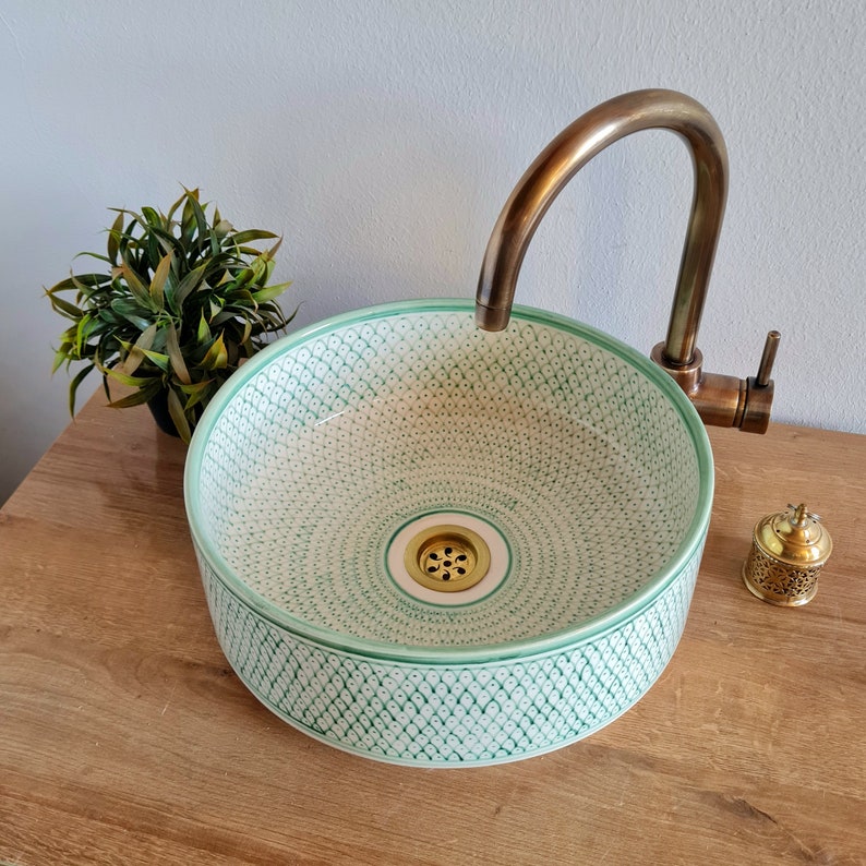 Handmade Moroccan Ceramic Sink #113