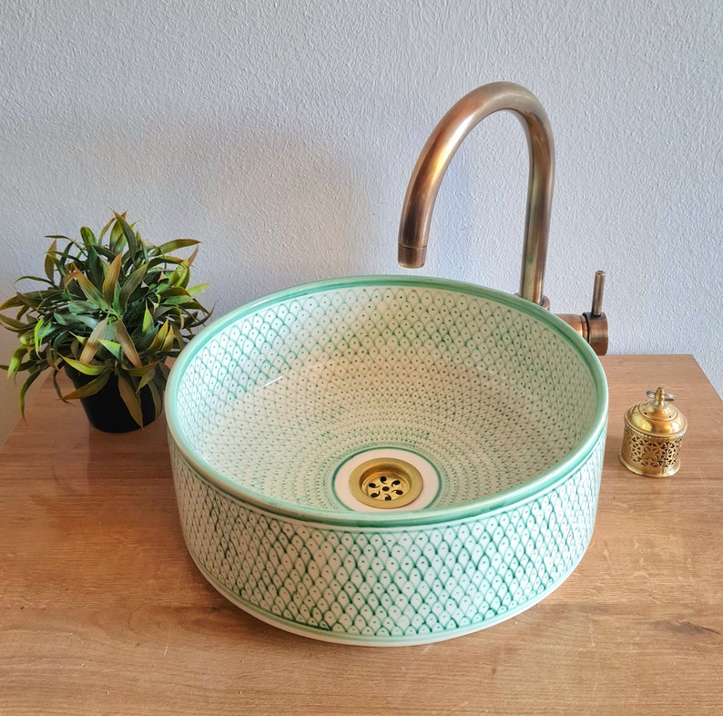 Handmade Moroccan Ceramic Sink #113