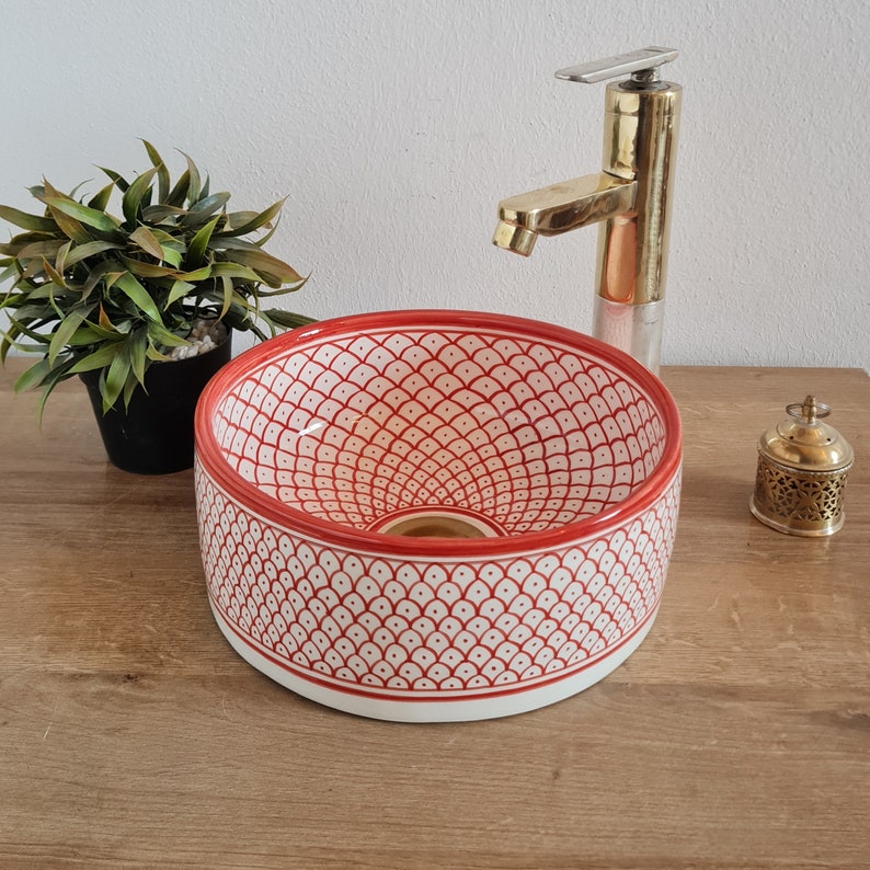 Handmade Moroccan Ceramic Sink #114