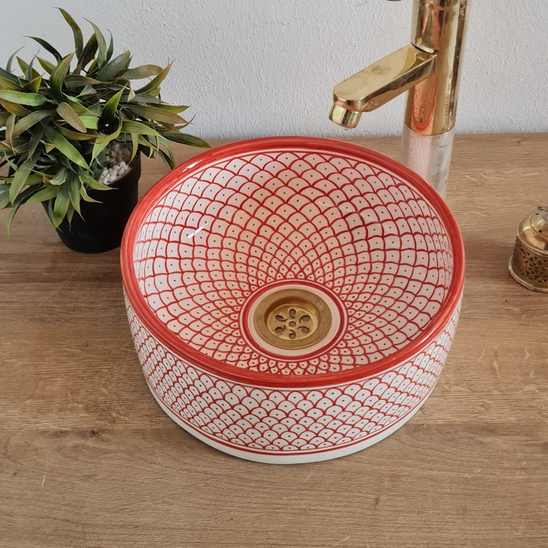 Handmade Moroccan Ceramic Sink #114