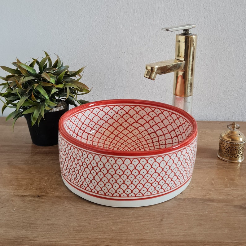 Handmade Moroccan Ceramic Sink #114