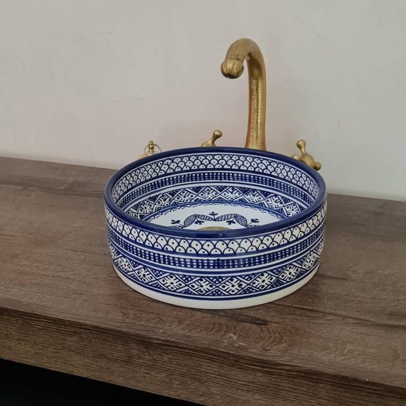 Handmade Moroccan Ceramic Sink #115