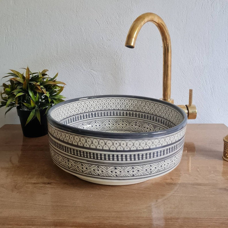 Handmade Moroccan Ceramic Sink #107