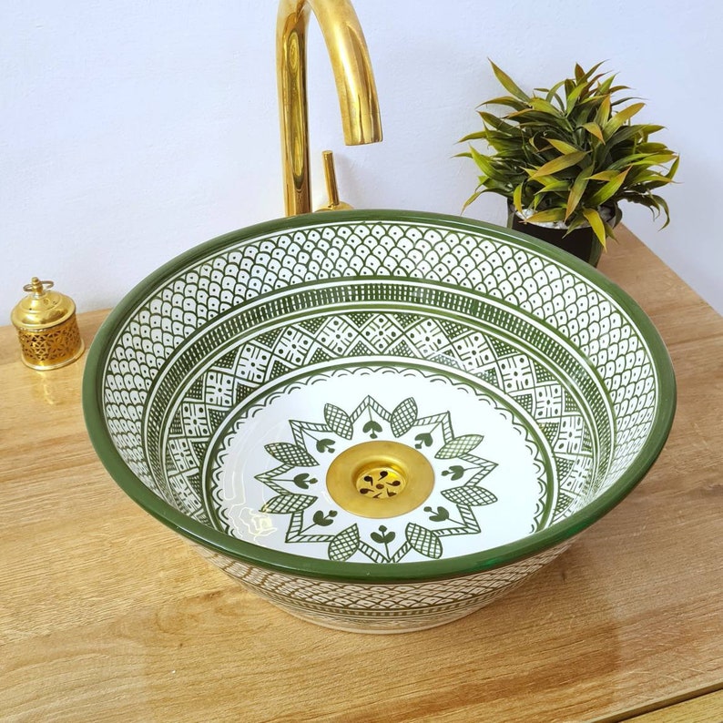 Handmade Moroccan Ceramic Sink #106