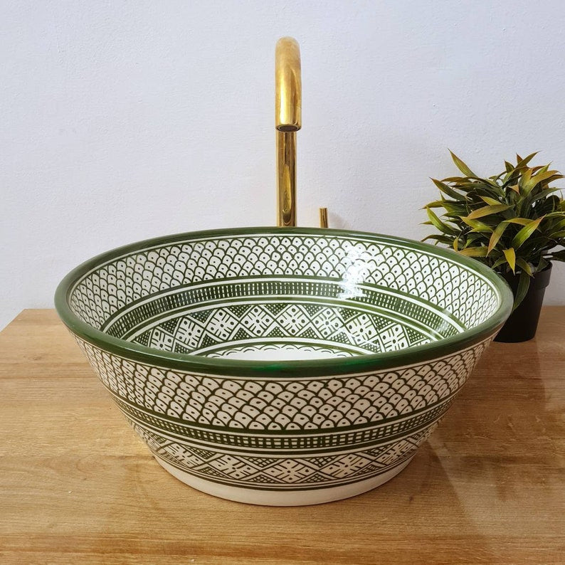 Handmade Moroccan Ceramic Sink #106