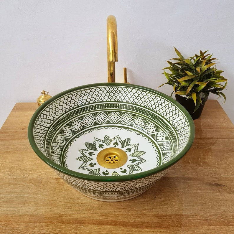 Handmade Moroccan Ceramic Sink #106