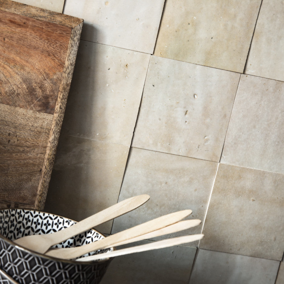 Beige grey Zellige Tiles - 10x10 square