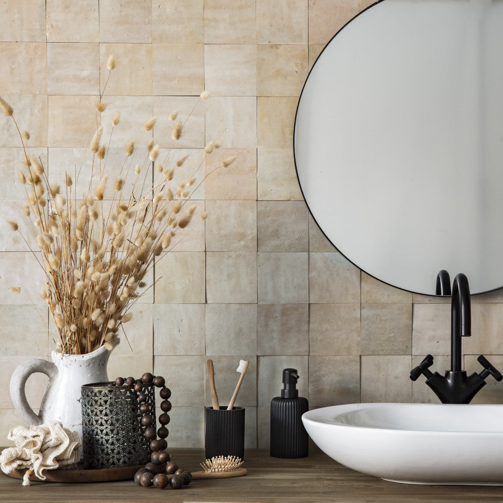 Beige grey Zellige Tiles - 10x10 square