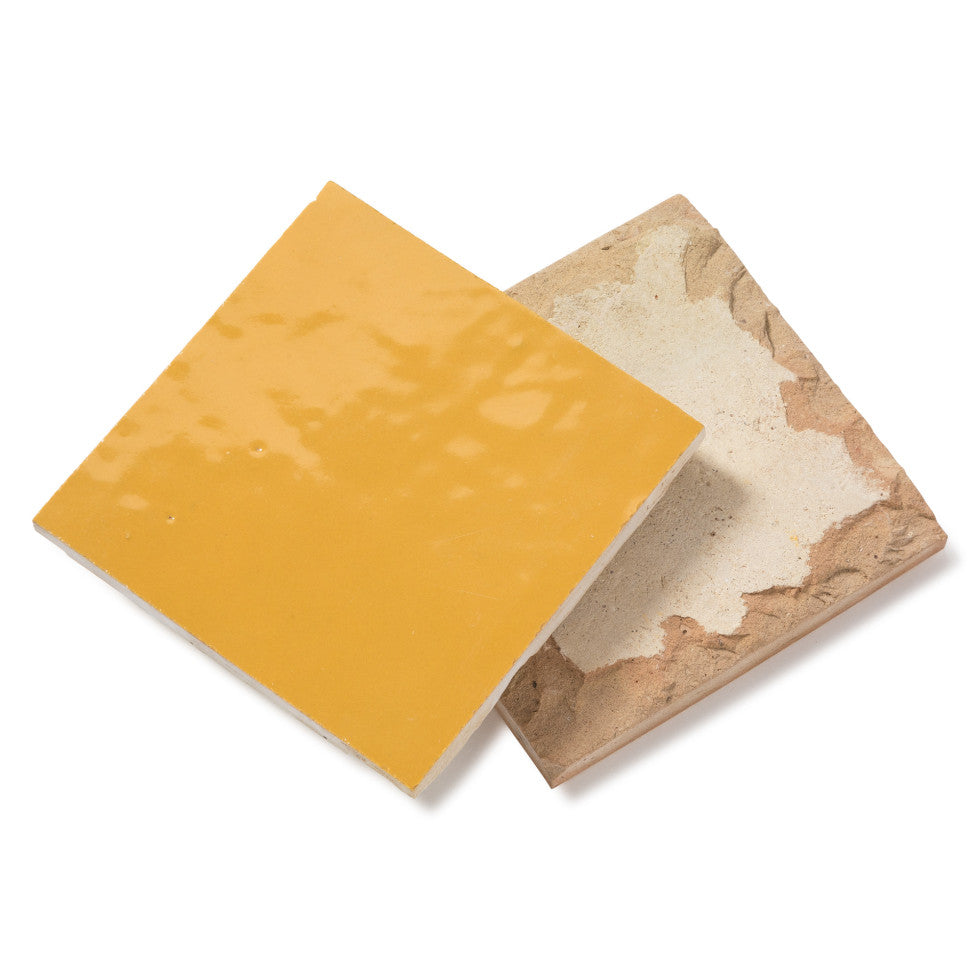 Mustard Yellow Zellige Tiles - 10x10 square