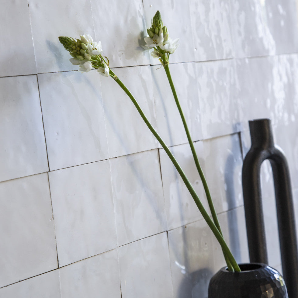 Snow White Zellige Tiles - 10x10 square