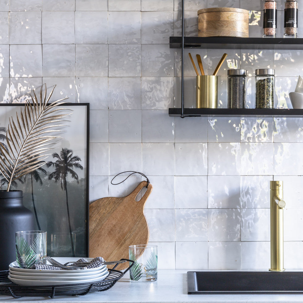 Snow White Zellige Tiles - 10x10 square