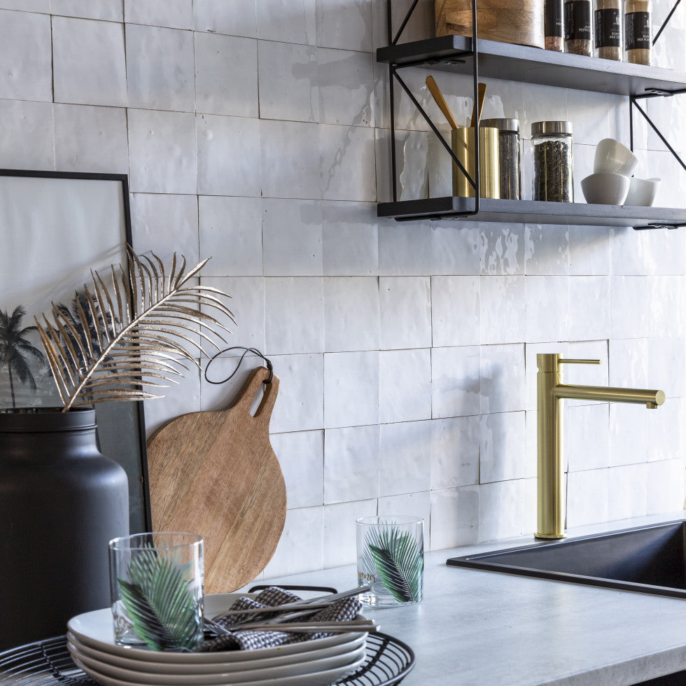 Snow White Zellige Tiles - 10x10 square