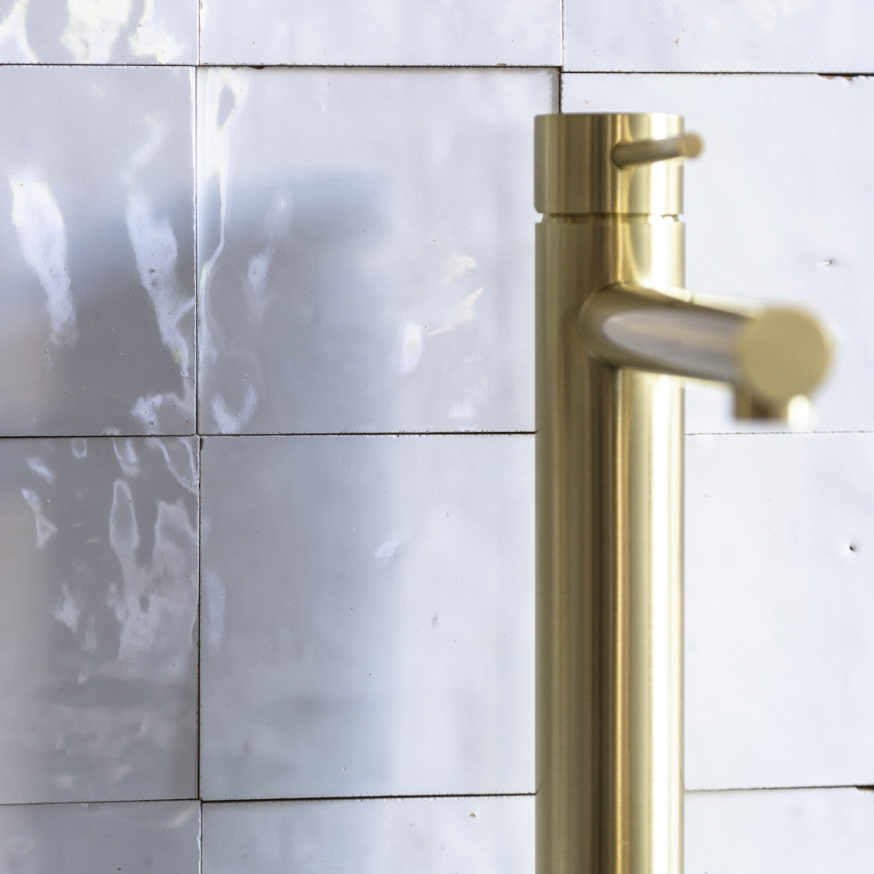 Snow White Zellige Tiles - 10x10 square