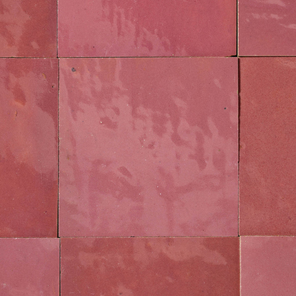 Fes Pink Zellige Tiles - 10x10 square